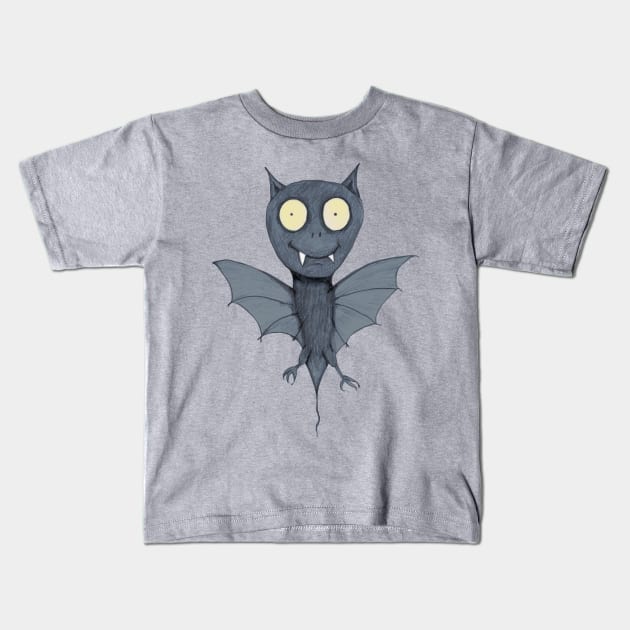 Cute bat monster Kids T-Shirt by Bwiselizzy